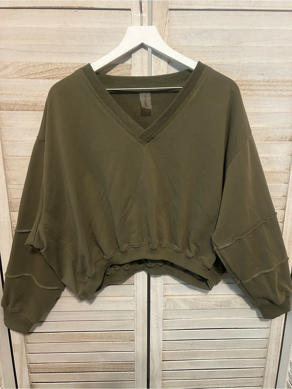 AS Revival Cropped Exposed Seams Sweatshirt. Size Large